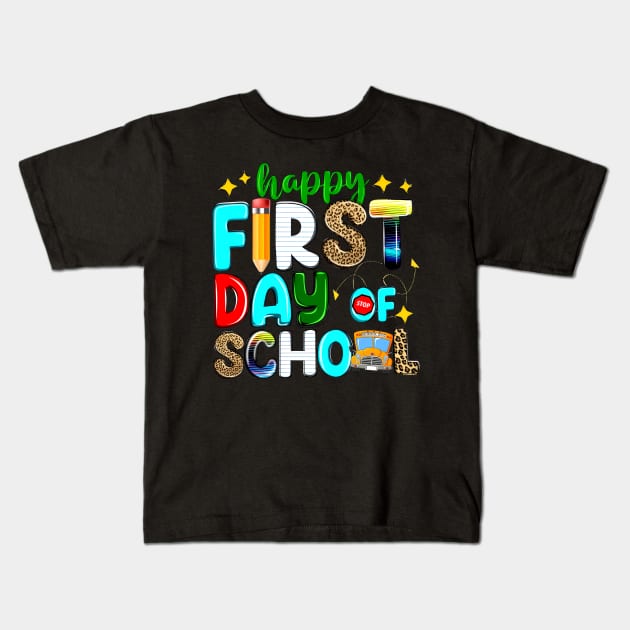 Happy First Day Of School Funny Back To School Kids T-Shirt by Marcelo Nimtz